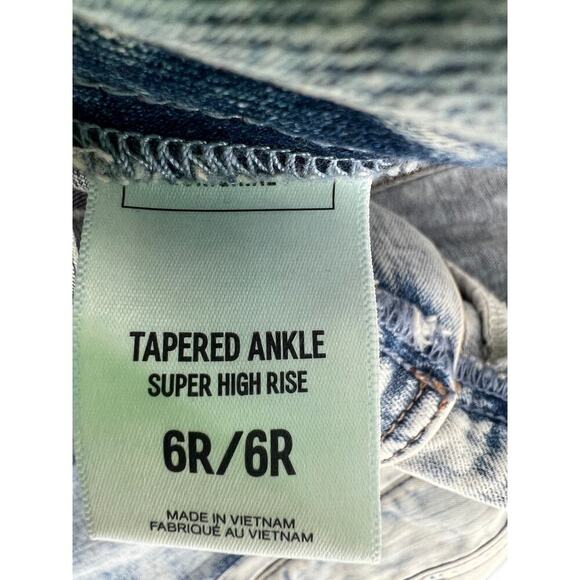 Express Tapered Ankle Jeans Womens Size 6 R Denim Light 80s High Waist Mom Y2k - Picture 9 of 11